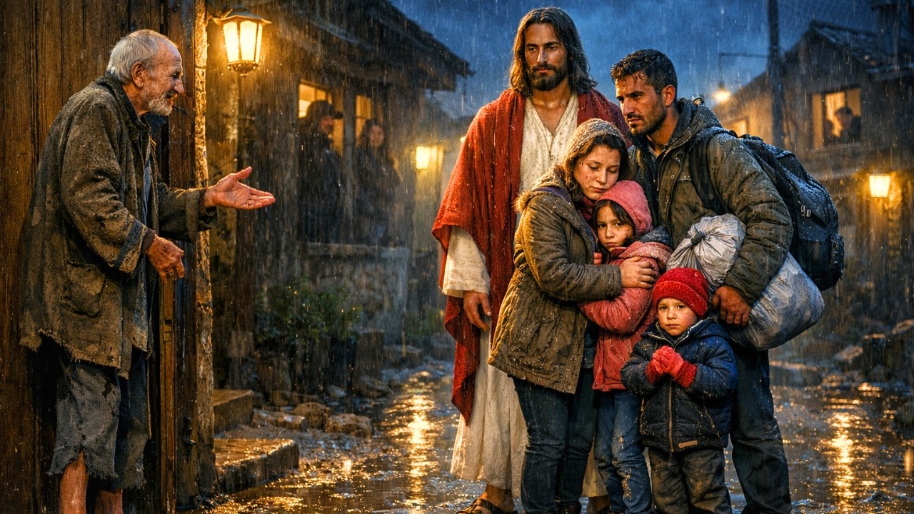 LE CERRARON LA PUERTA A UNA FAMILIA Y SOLO EL MÁS POBRE DEL BARRIO LOS RECIBIÓ, JESÚS IBA CON ELLOS