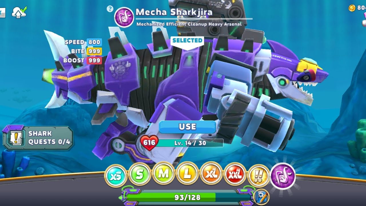 Playing hungry shark with mecha sharkjira