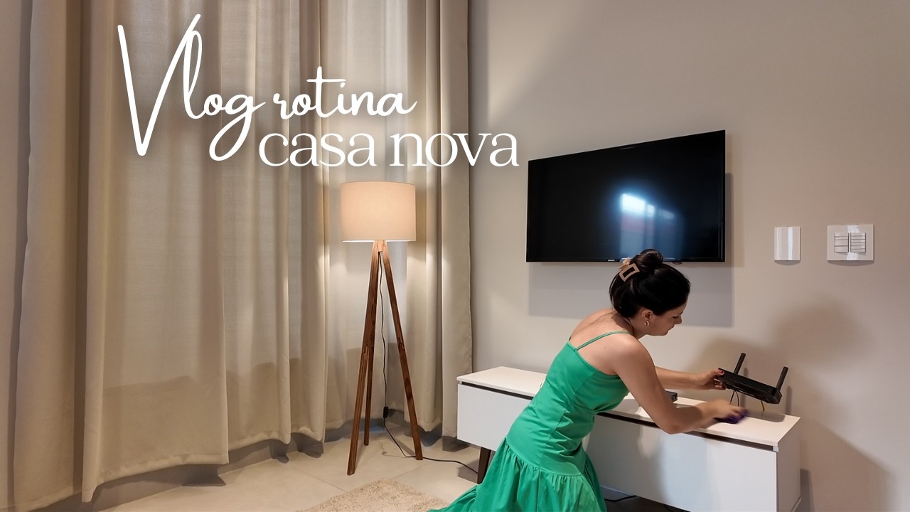 VLOG CASA NOVA: casa com cara de lar, compramos um abajur de chão e colocamos os enfeites novos