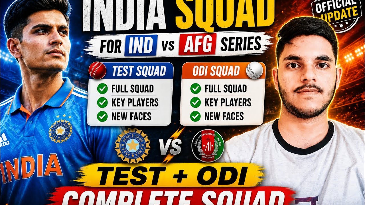 INDVSAFG series India squad for test and odi 