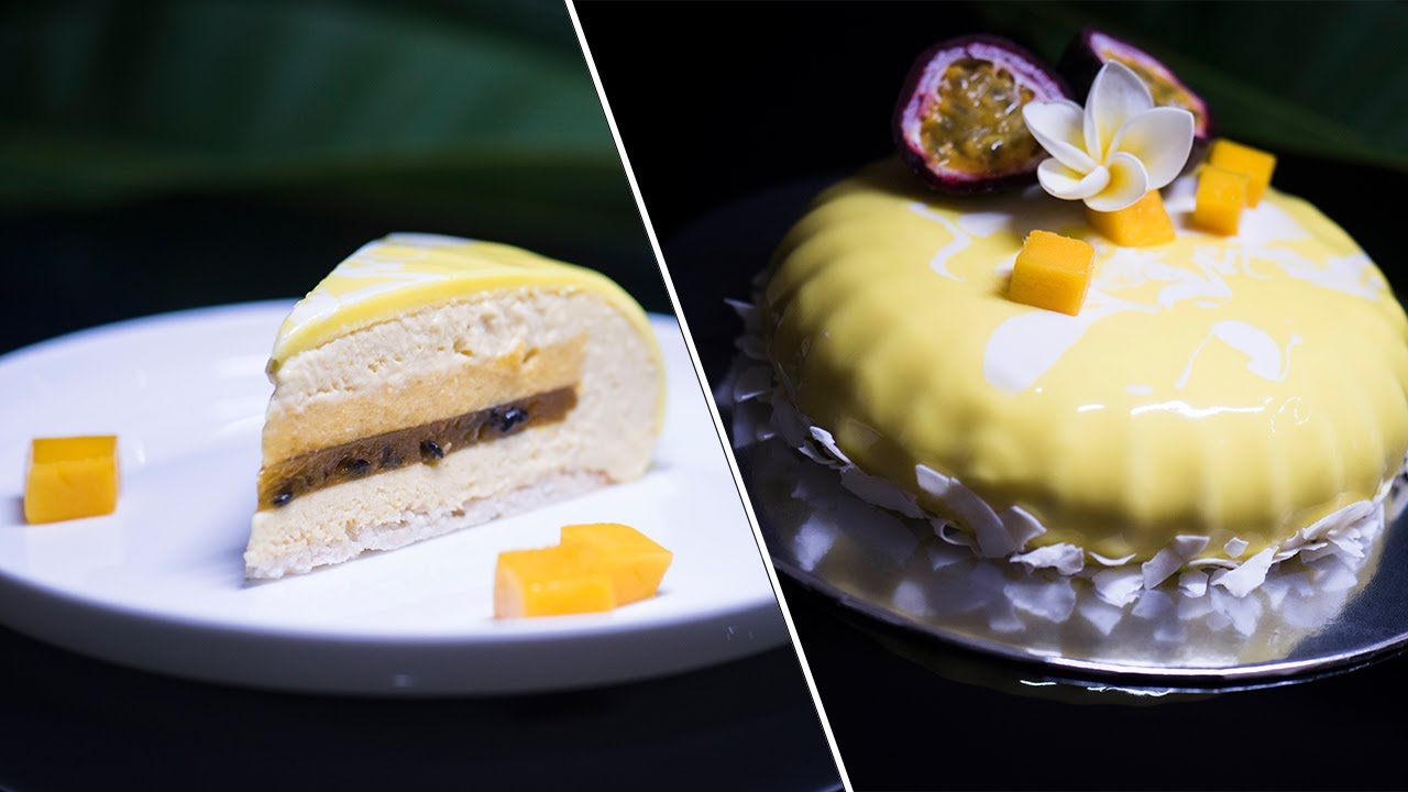 Tort Entremet Tropical: Mango, Fructul Pasiunii & Cocos / Tropical Mousse Entremet (Eng. Sub)