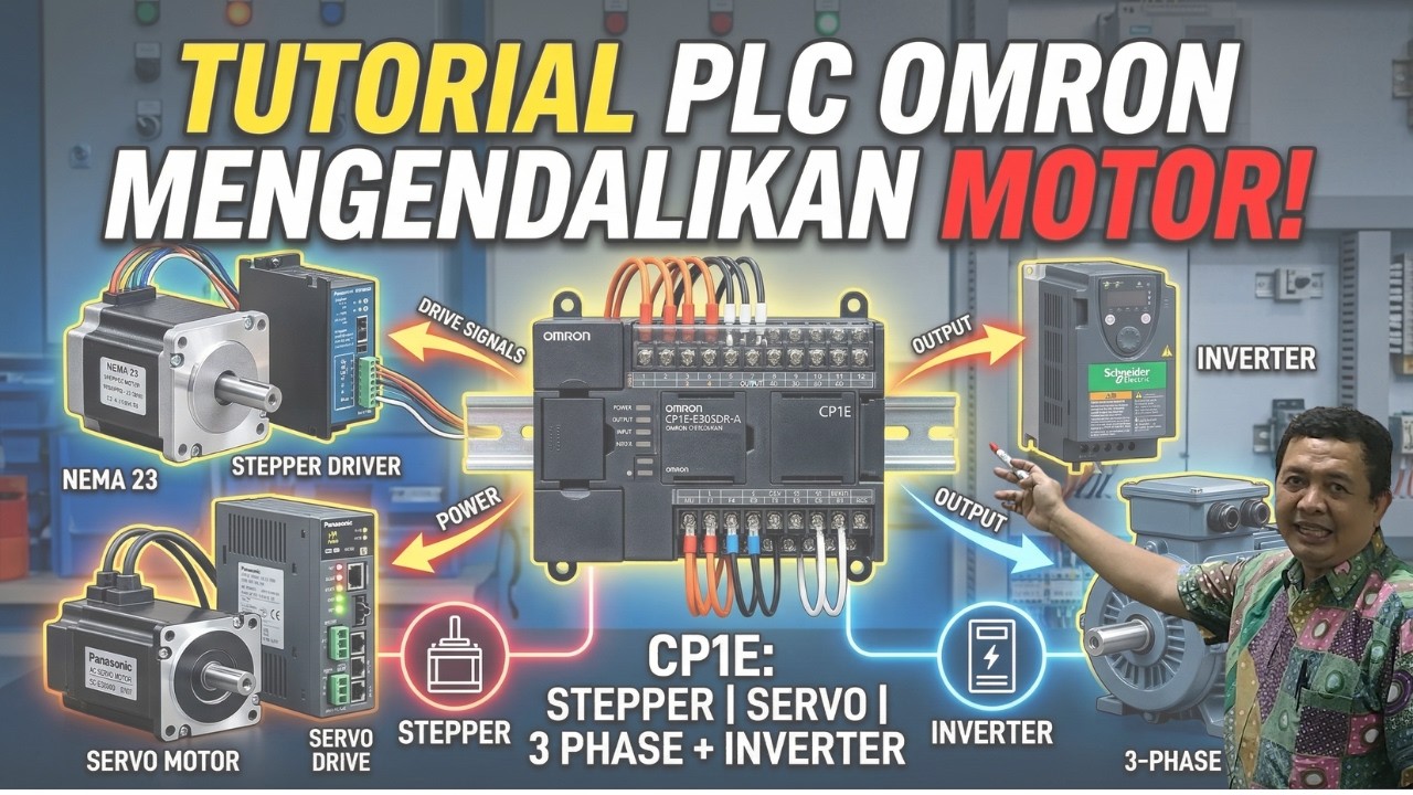 Dasar Pemrograman PLC OMRON CP1E Untuk Kendali Motor Servo Stepper dan AC 3 Phase