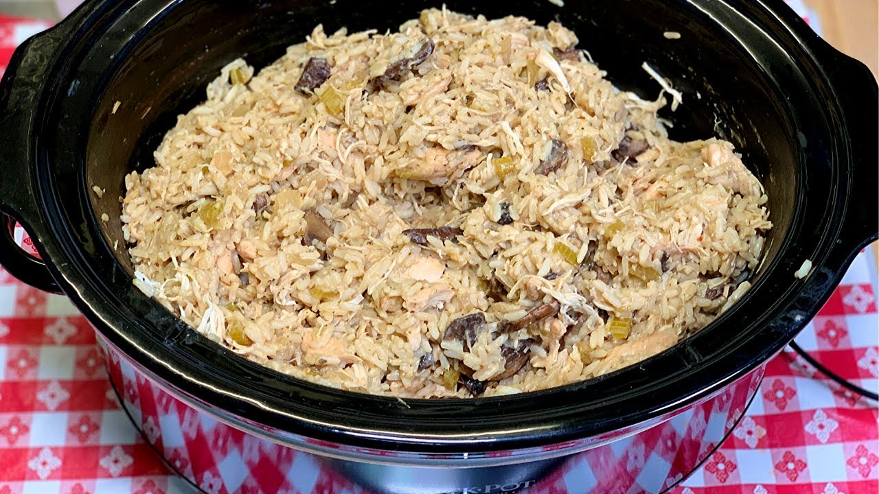 SLOW COOKER CHICKEN & RICE | DUMP AND GO CROCK POT MEAL