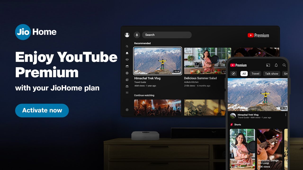 How to activate YouTube Premium on your JioHome plan