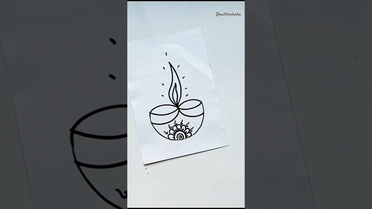 Diwali Diya Drawing | easy diya drawing | How to Draw Diya| #viral #shorts #diya #art #diwali