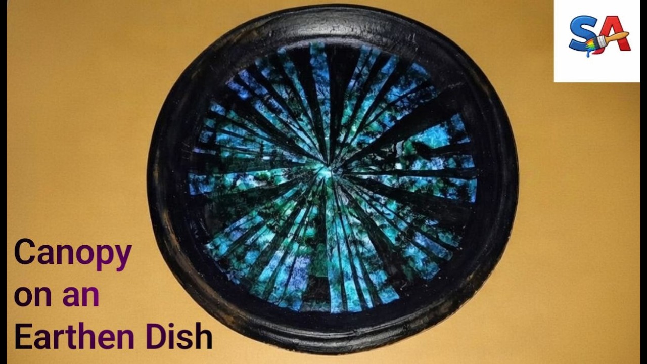 Painting of deep forest || On an earthen dish