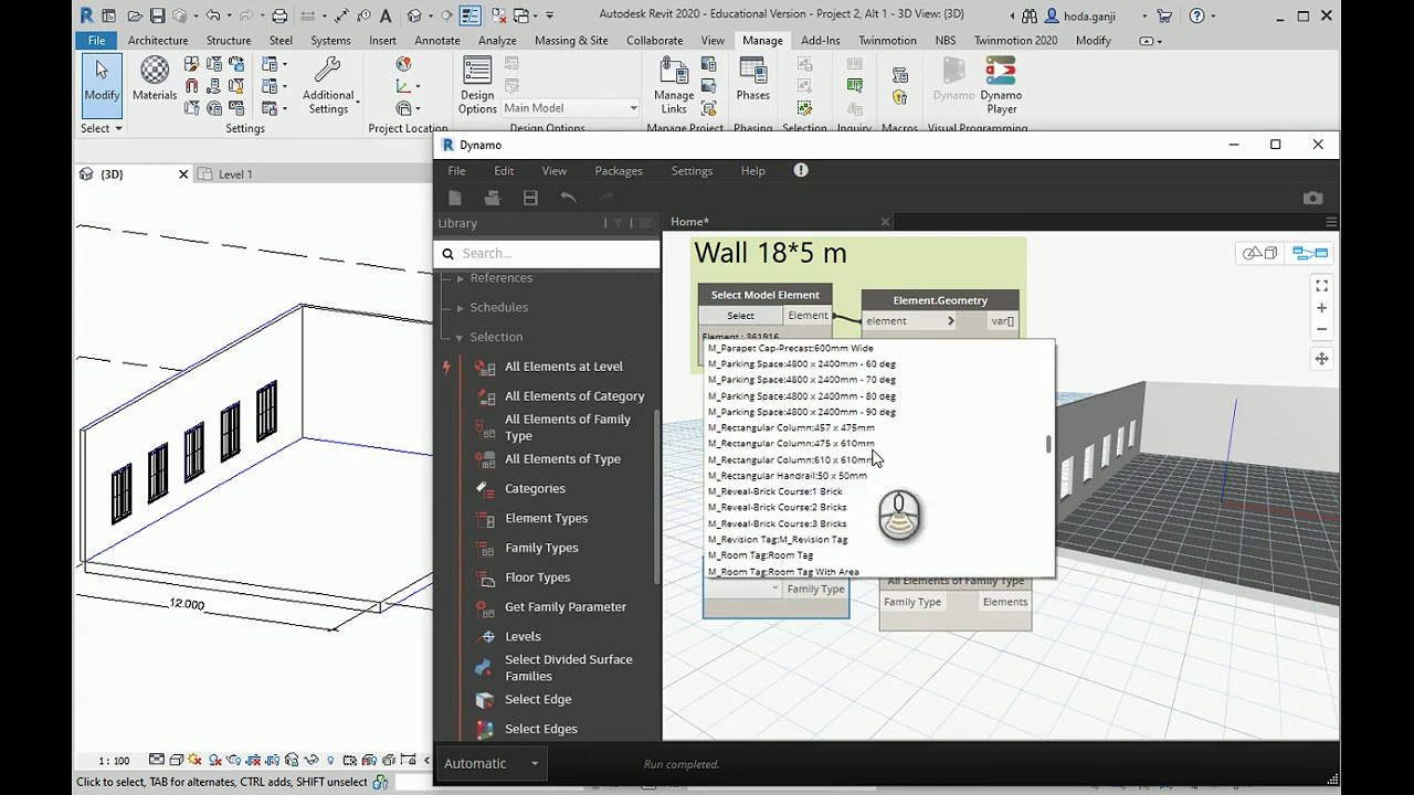Dynamo and Revit interactions 2