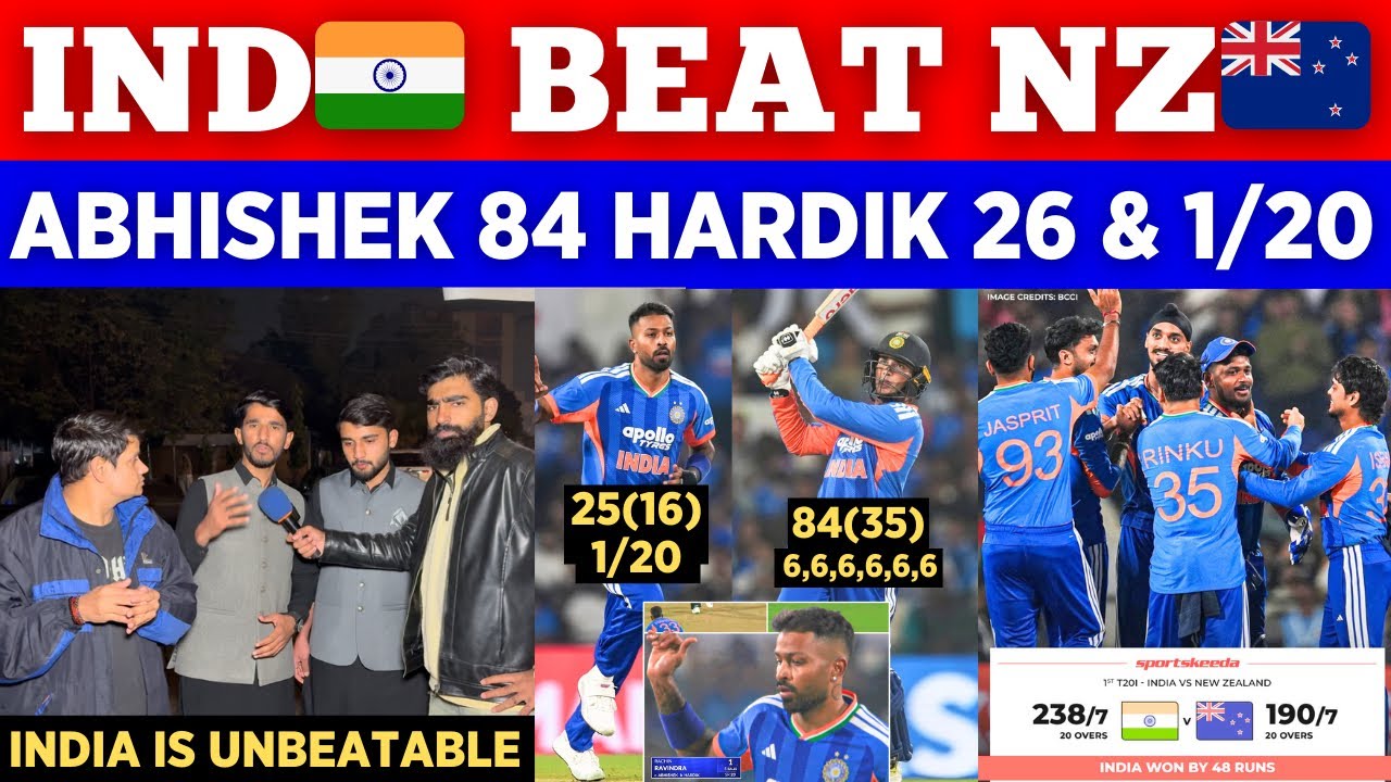 Abhishek Storm 84(35) 🔥 vs NZ, IND 🇮🇳 Beat NZ 🇳🇿 || Who Will Win 2nd T20 || Pak Public Reactions 