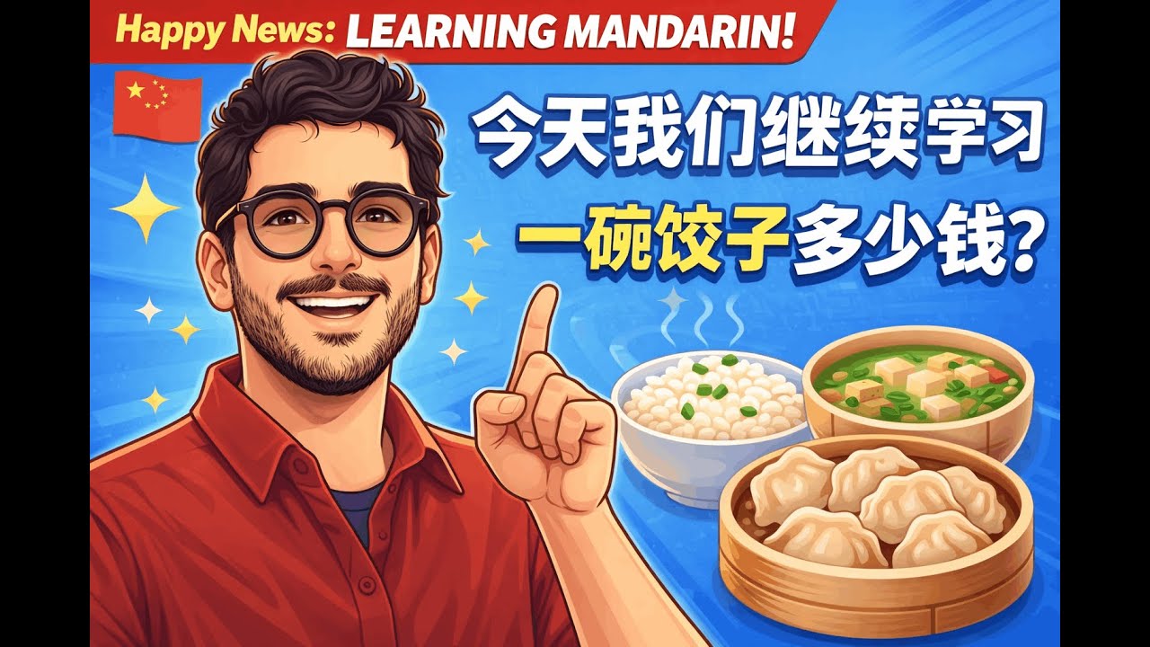 Learning Mandarin: Chinese Breakfast Prices! 一碗饺子多少钱？Happy News, Etc. - Learning Mandarin Day 31｜