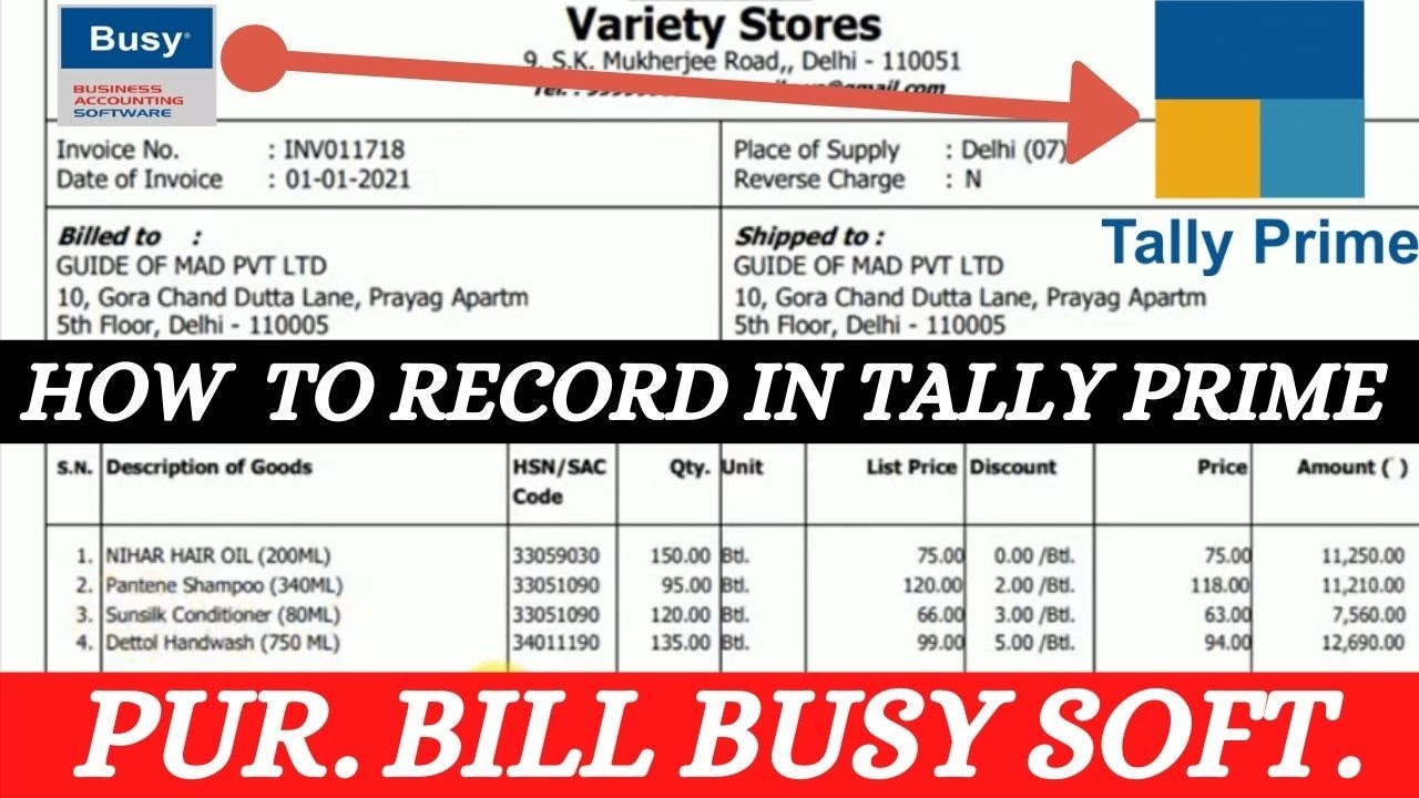 #73 Tally Prime Purchase Billing | MRP and Contact Details | Free Sample | Bill From Busy Soft.
