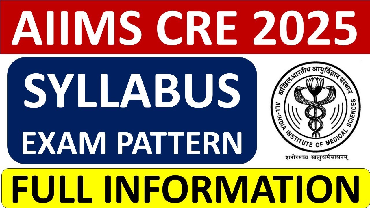 AIIMS CRE 2025 -  SYLLABUS & EXAM PATTERN - Notes, Classes, Test Series