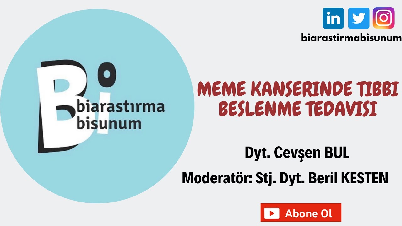 #1 ''Meme Kanserinde Tıbbi Beslenme Tedavisi''  Dyt. Cevşen Bul