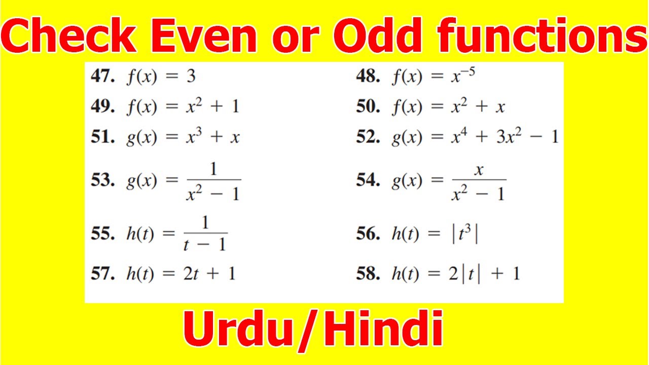 Even and odd functions | Thomas Calculus | fully explained