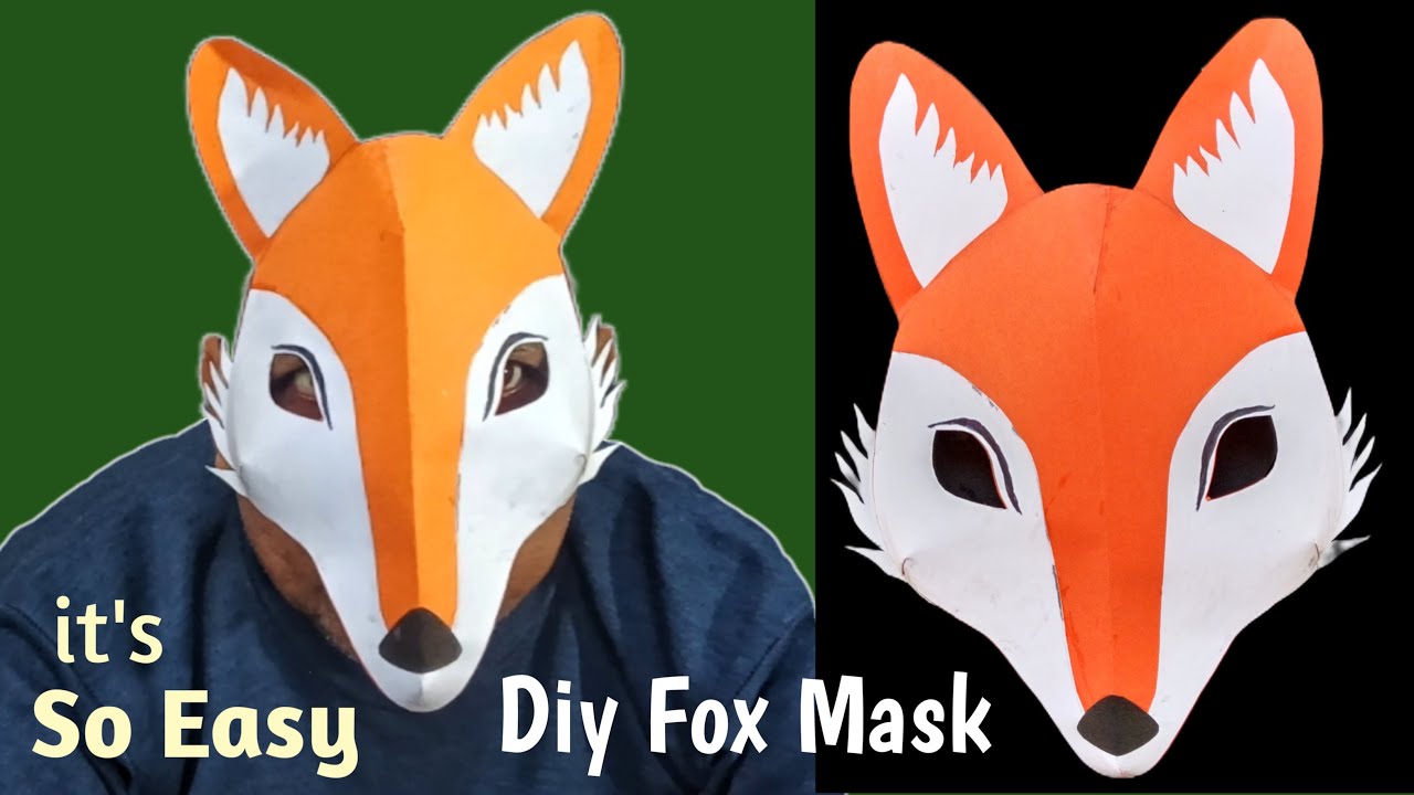 Fox Mask Making. Fox Costume Diy. Fox Mask Craft. Animal Mask. Paper Craft. School Craft.