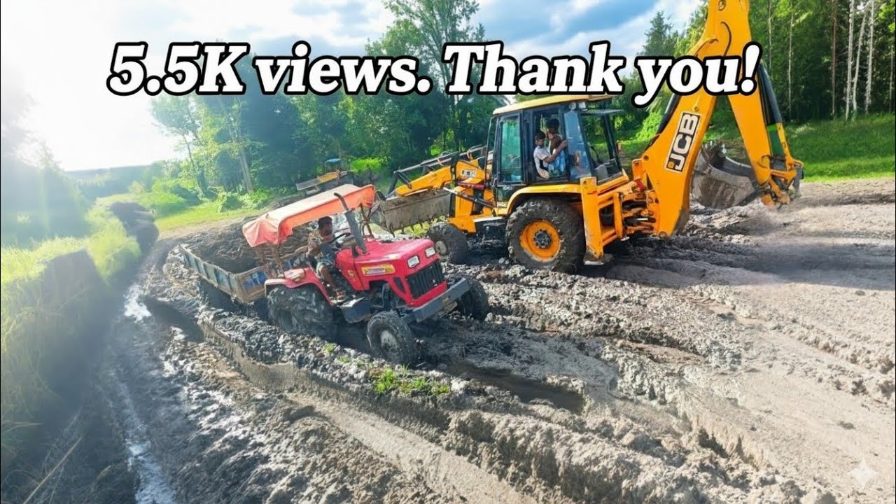 JCB Rescues 5 Tractors Stuck in Mud 🚜 | Full Drama Caught on Camera | @realmitti 