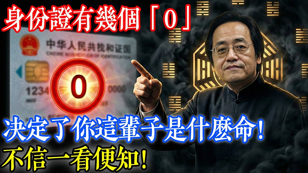 倪海廈：身份証號決定了你的命運，裡麵有幾個0，你就是什麼命！富貴命、勞碌命，一看便知！#倪海廈 #易經數理 #身份證算命 #中醫養生 #改運