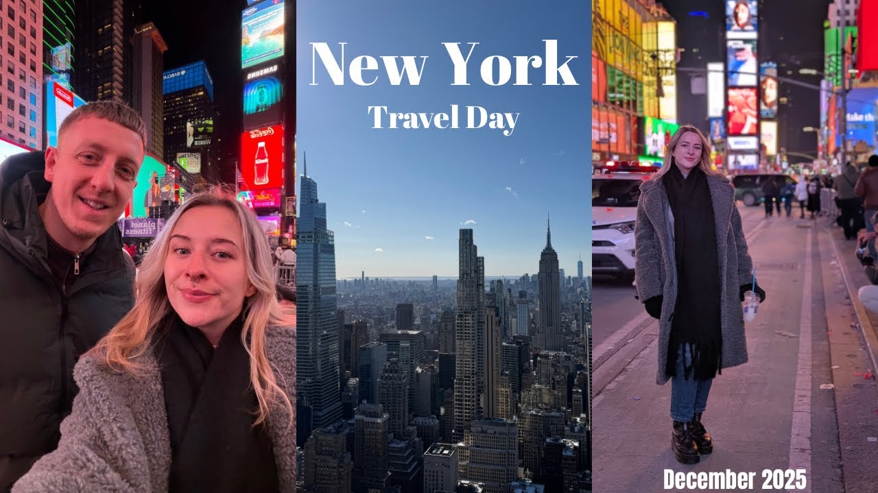 New York City Travel Day ✨ | LGW to JFK ✈️ | Times Square 🏙️ | Raising Caines 😍