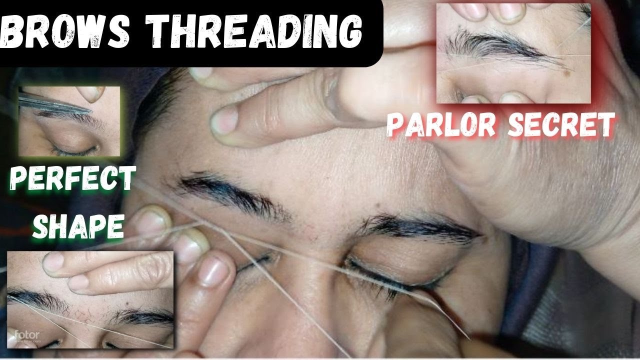 First time eyebrow threading Thick to thin eyebrow threading/eyebrow threading tutorial step by step
