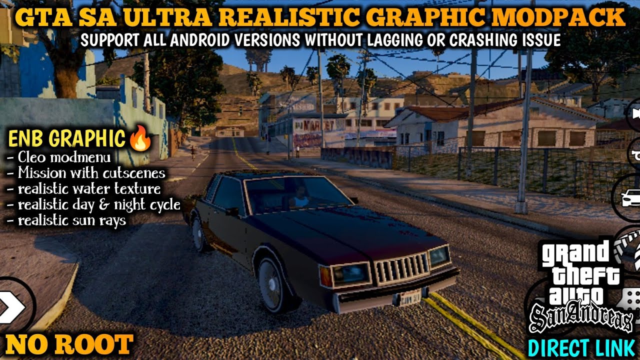 Ультрареалистичный графический модпак для GTA SA на Android 🔥 Графика как у ENB - без лагов и выл...