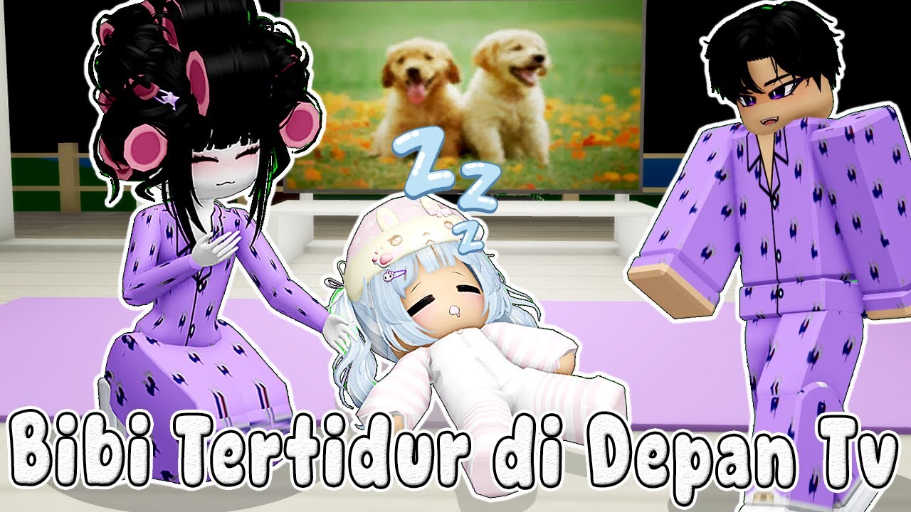 BIBI KETIDURAN DI DEPAN TV, LALU DI GENDONG MAMI &  PAPI KE KAMAR || BROOKHAVEN RP🏡 ROBLOX INDONESIA