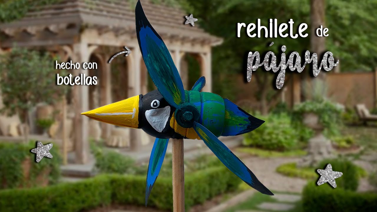 🦅 MOLINO de VIENTO en forma de PÁJARO - (MOLINILLO REHILETE) MANUALIDADES con BOTELLAS