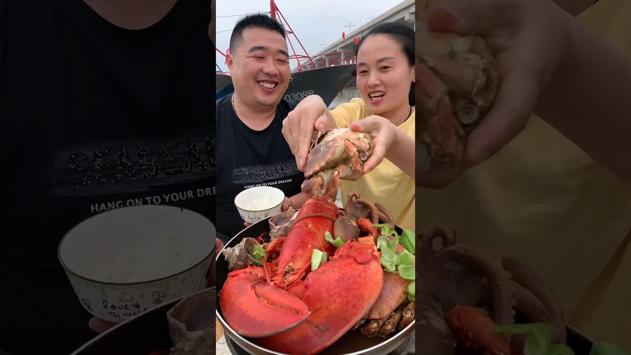 Show de comida diaria de mariscos con salsa picante || Stella Mukbang #15