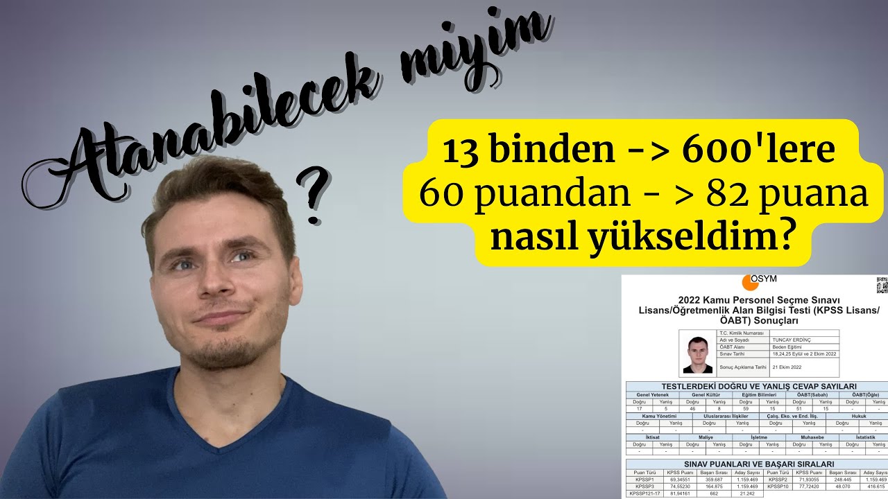 2022 KPSS SONUCUM | ATANABİLECEK MİYİM ?  | 60 Puandan Nasıl 82 Puana Yükseldim | Motivasyon | BESYO