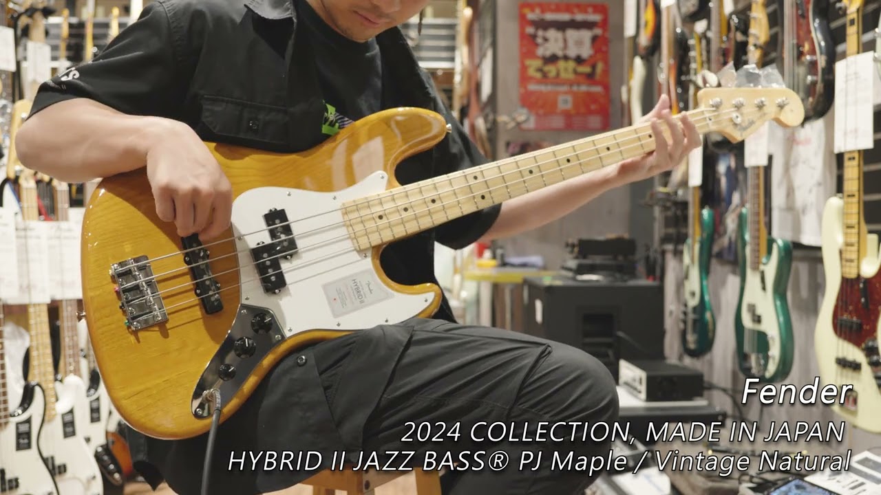 Fender ｜ 2024 COLLECTION, MADE IN JAPAN HYBRID II JAZZ BASS® PJ Maple (Vintage Natural)