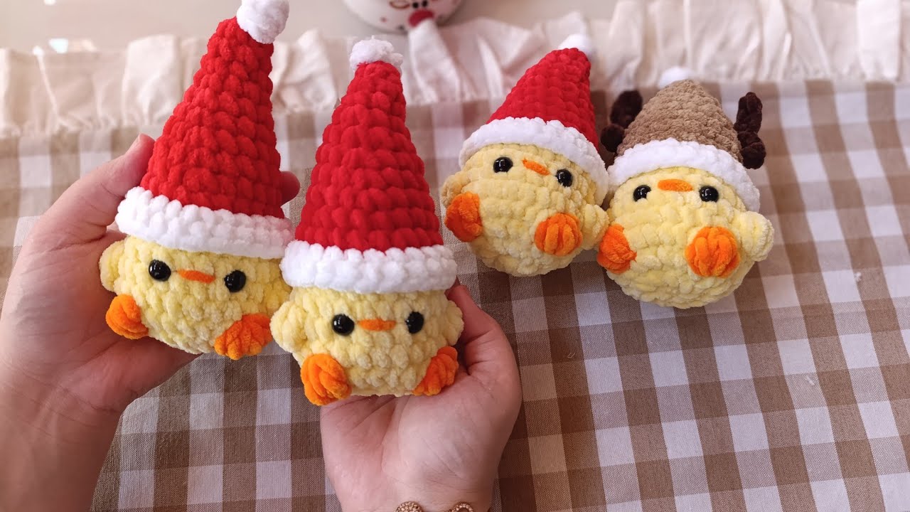🎄 Easy No-Sew Christmas Chick Amigurumi 🐥 | Cute Crochet Tutorial for Beginners / Amigurumi Yılbaşı