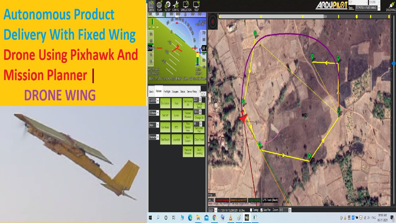 Autonomous Package Delivery With Fixed Wing Drone Using Pixhawk And Mission Planner By DRONE WING