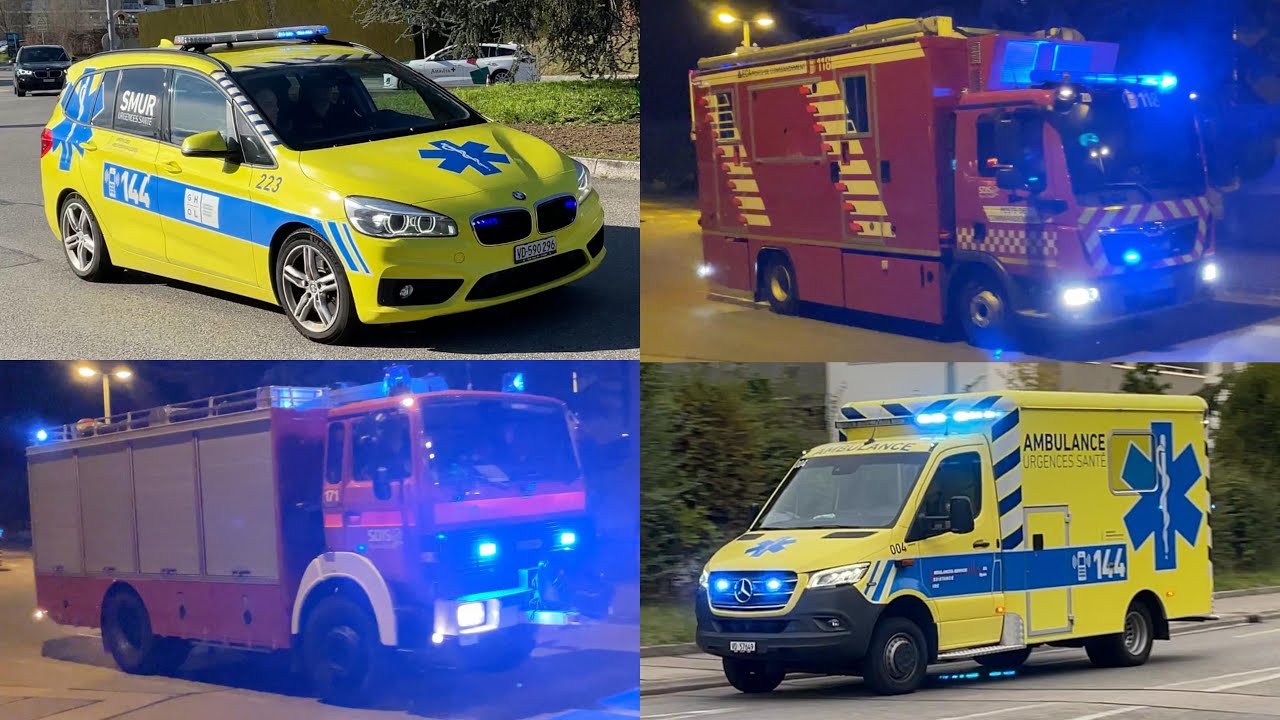 [COMPILATION] Emergency vehicles responding in Nyon