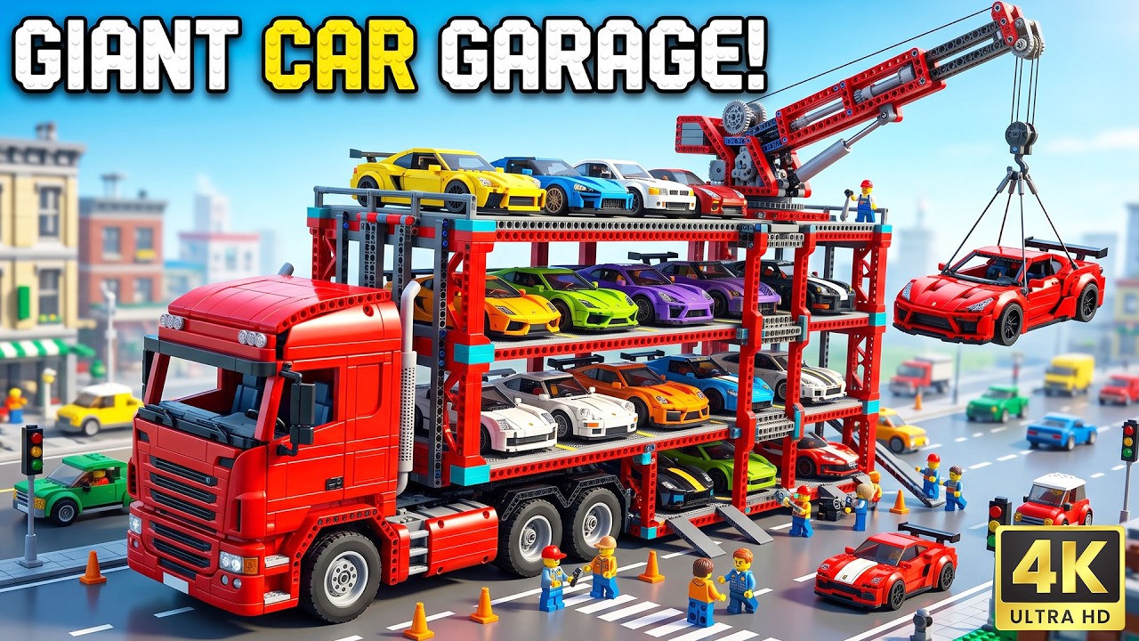 Zbudowałem GIGANTYCZNY garaż samochodowy z Lego | LEGO Auto Tech