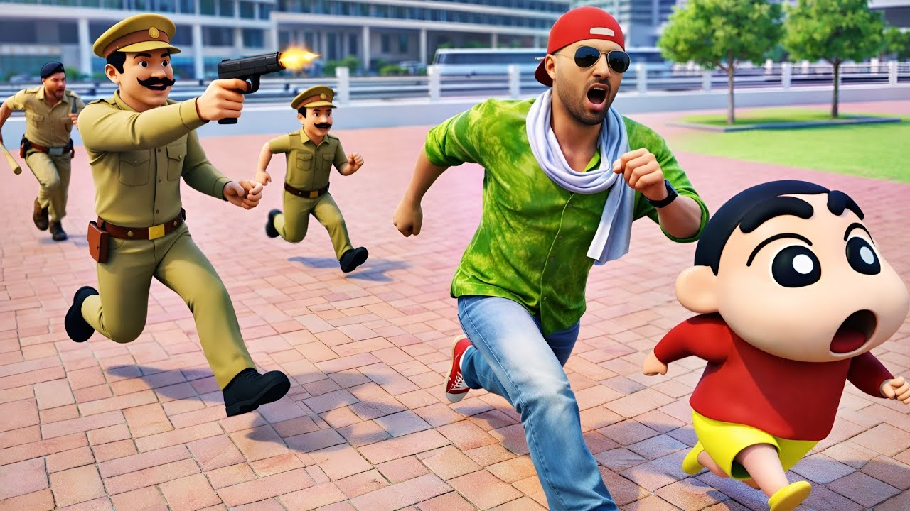 😱Jack & Shinchan ka piche pad Gai police 🚓🚨 (Indian Theft Aura Simulator)