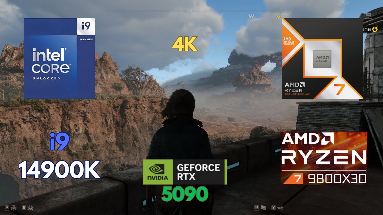 AMD RYZEN 7 9800X3D vs INTEL i9-14900K with RTX 5090 | Test in 10 Games | 4K | Benchmarks