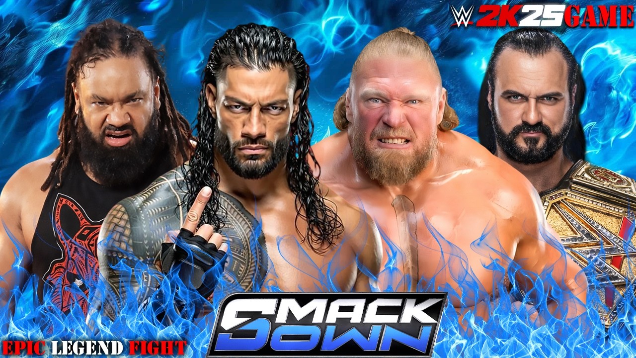 ROMAN REIGNS & JACOB FATU vs BROCK LESNAR & DREW MCINTYRE: The Most Violent Match in WWE 2K25!