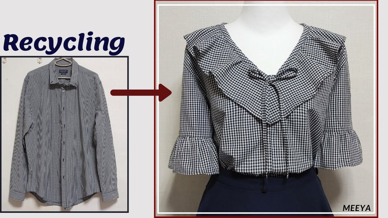 DIY Recycling a Shirt |안입는옷 리폼|Reform Old Your Clothes| 남방 리폼|셔츠 리폼| 옷 수선|옷 만들기|Refashion|リフォーム