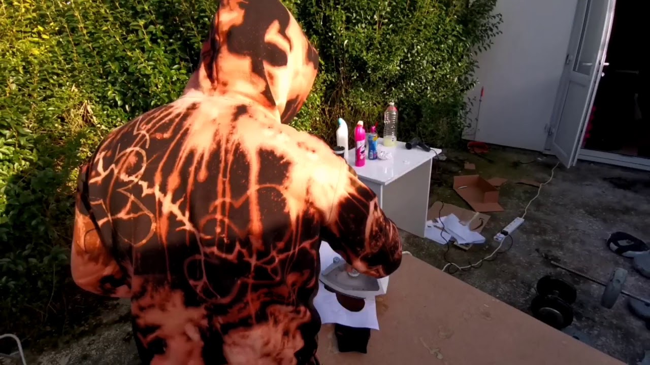 FIBZ THE CREATOR BLEACHED HOODIES SERIES TIE DYE ACID WASH BLEACH DYE HANDMADE CUSTOM HOODIE NEW