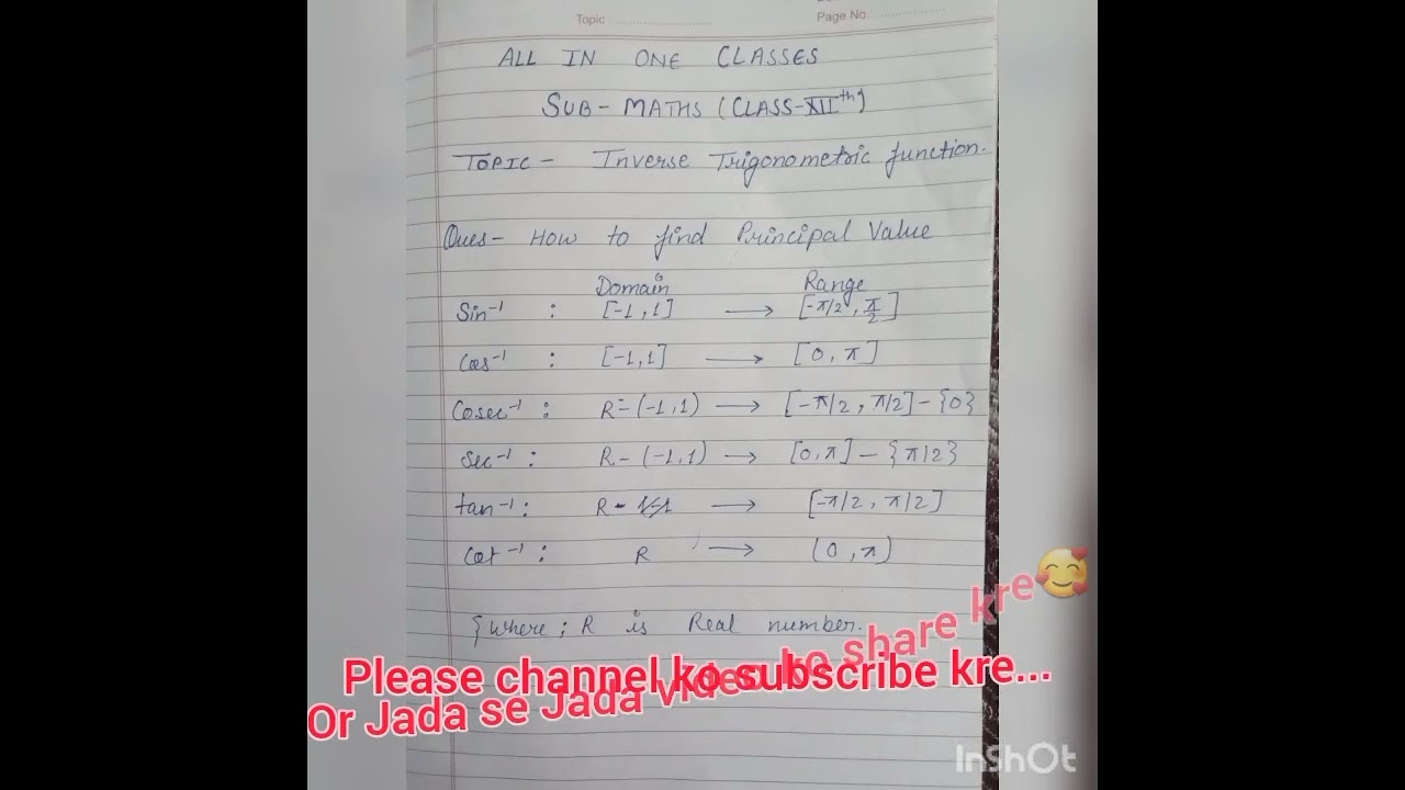 how to find principal value in inverse trigonometric#ncertclass12  