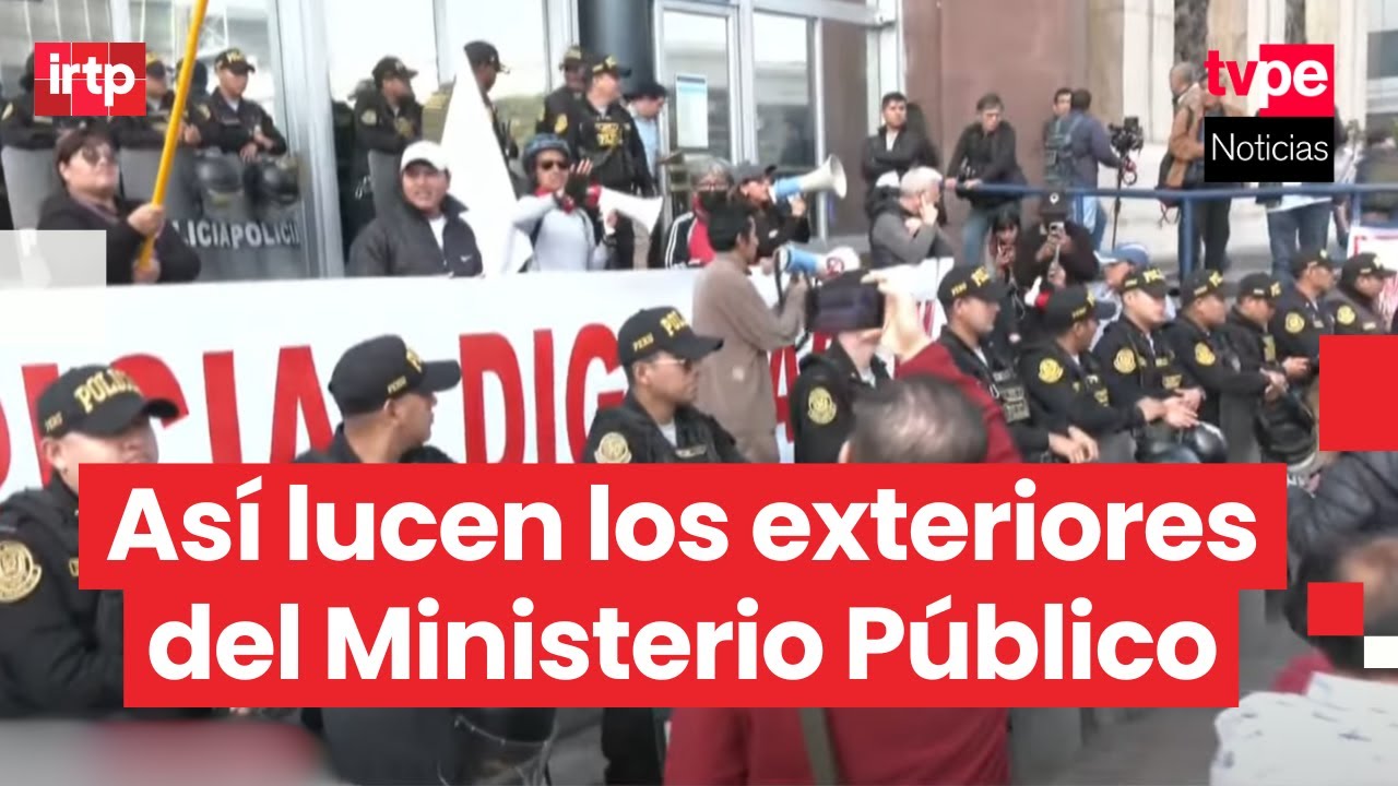 Manifestantes se concentran en los exteriores del Ministerio Público
