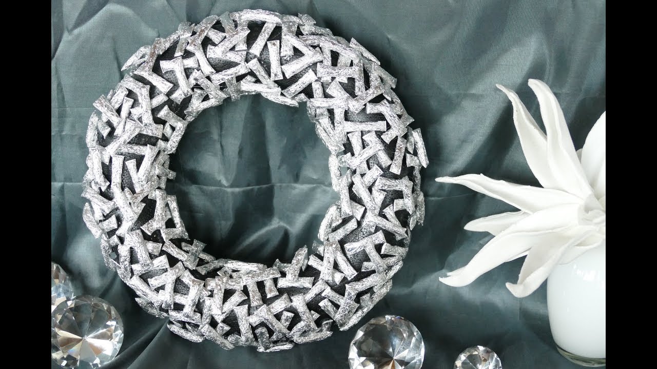 DIY Kranz basteln aus Aluminiumfolie – how to make a wreath – DIY Wohndeko – einfach