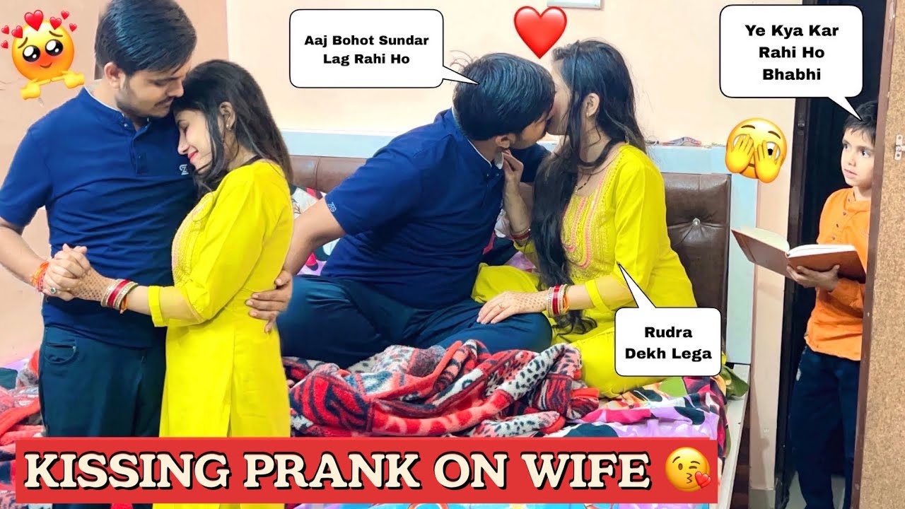 Romantic Prank On Wife💋 l She gone Romantic  #prank on #indian wife 🤪 l @SakshiBabaOfficial