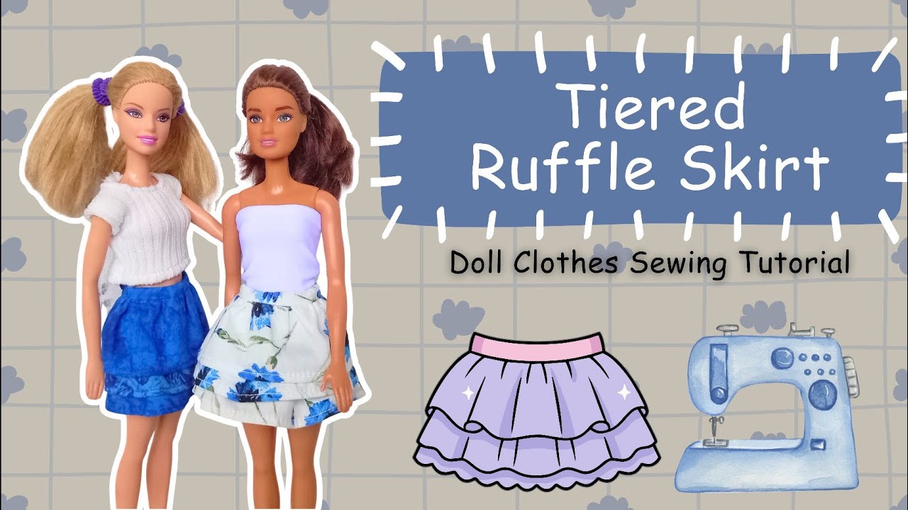 Making a Mini Tiered Ruffle Skirt for Dolls | Scrap Fabric Sewing Project