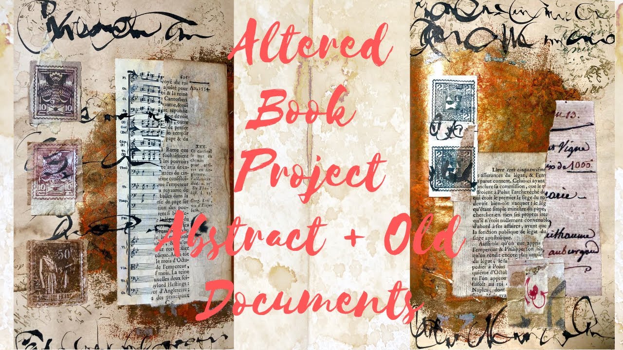Altered Book Project ~ Abstract + Old Documents Collaging