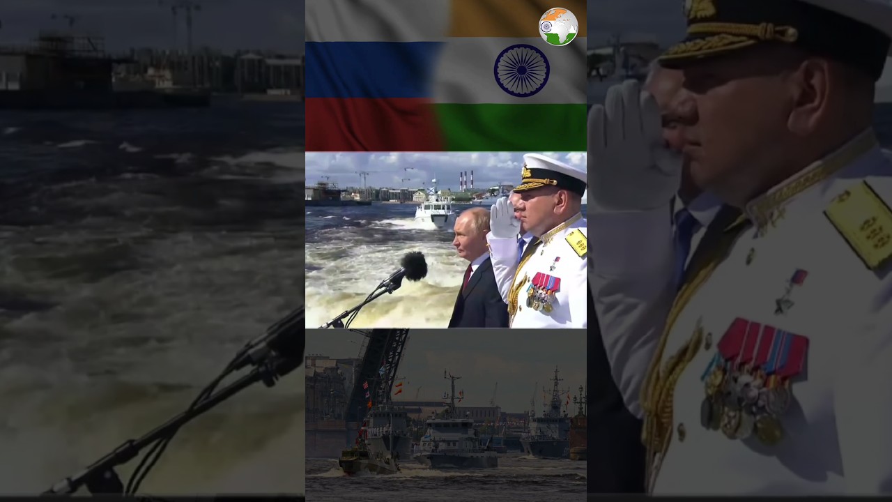 🇮🇳🇷🇺INS Tabar Joins Russian Navy Day Celebration in Russia #2024 #india #russia #navy #shorts