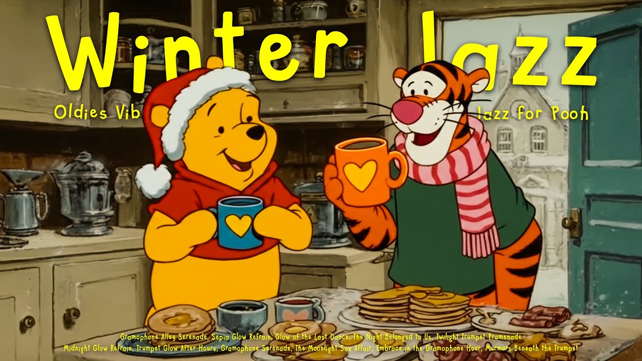 [𝗽𝗹𝗮𝘆𝗹𝗶𝘀𝘁] Morning Winter Jazz & Hot Chocolate with Pooh ♨️ Oldies Jazz for Chill, Focus, Study