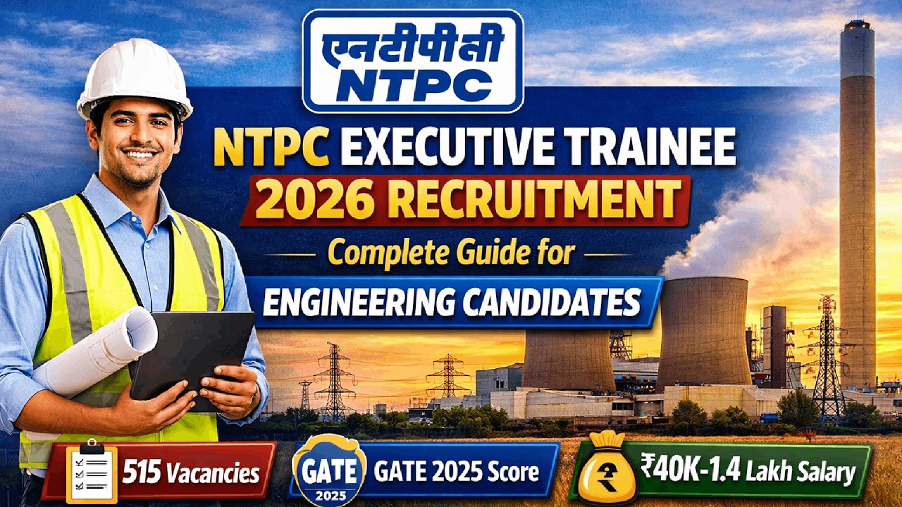 NTPC Executive Trainee 2026 Recruitment 🔥 515 Vacancies | GATE 2025 Based PSU Job | Apply Online