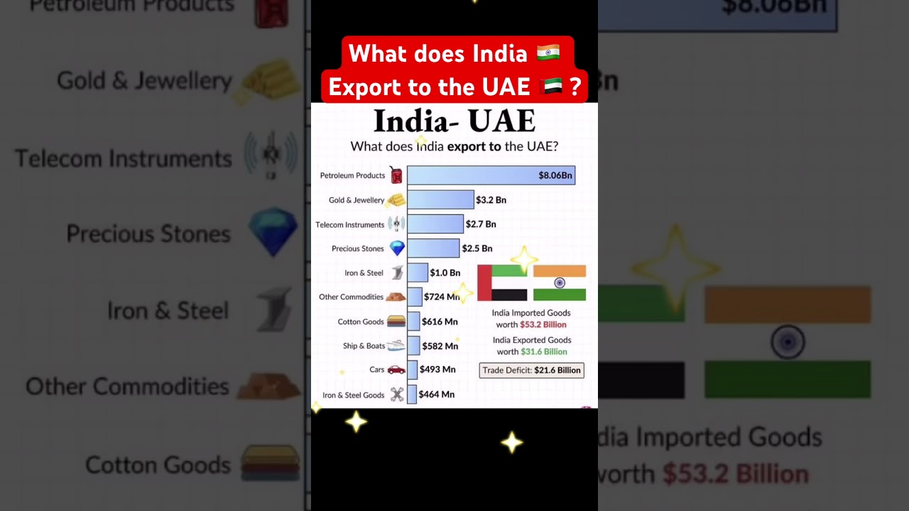 What does India 🇮🇳 Export to the UAE 🇦🇪 ?