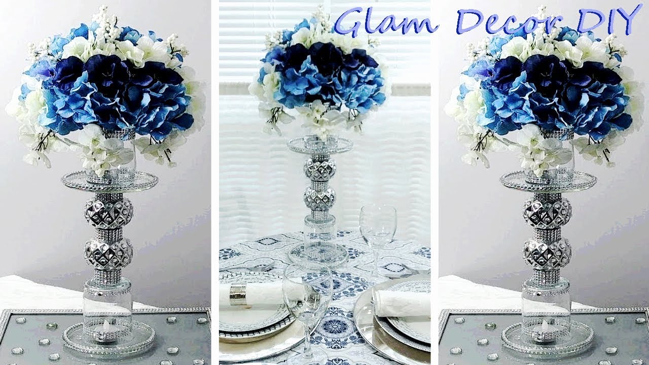 Dollar Tree DIY Glam Candle Holder Floral Wedding Centerpiece
