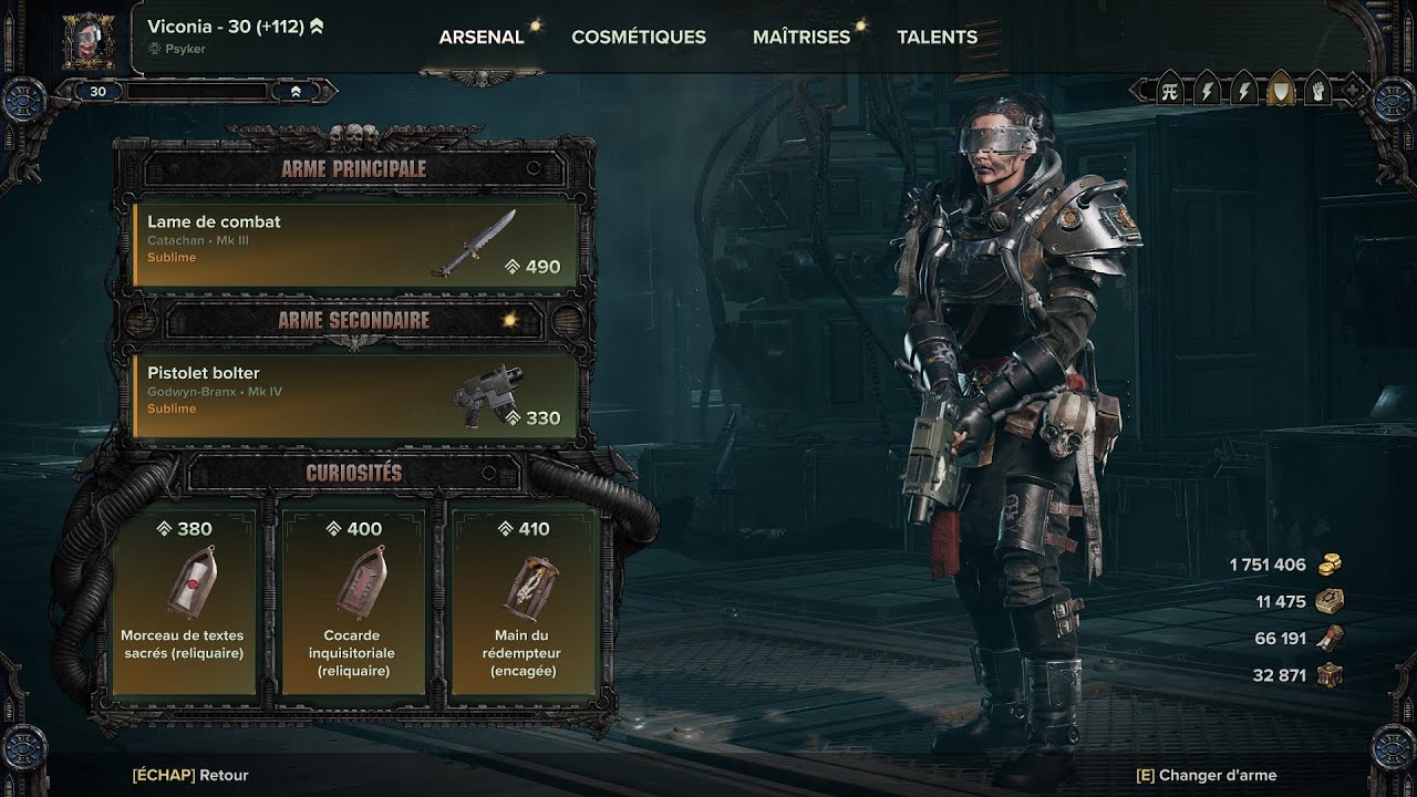 Psyker Shield Gun (Hi-Intensity Shock Troop Gauntlet) Mk III Combat Blade/Bolt Pistol - Darktide