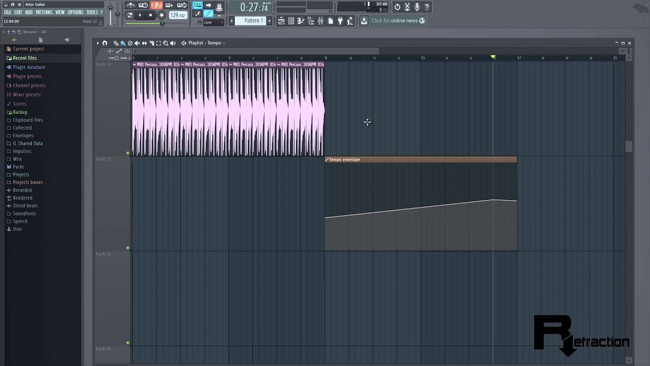 Cómo cambiar (transiciones) de velocidad, tempo o bpm en FL studio 12